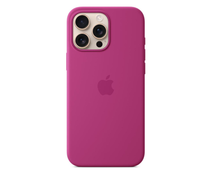 Etui do telefonów APPLE Silikonowe etui MagSafe do iPhone 16 Pro Max żywy róż